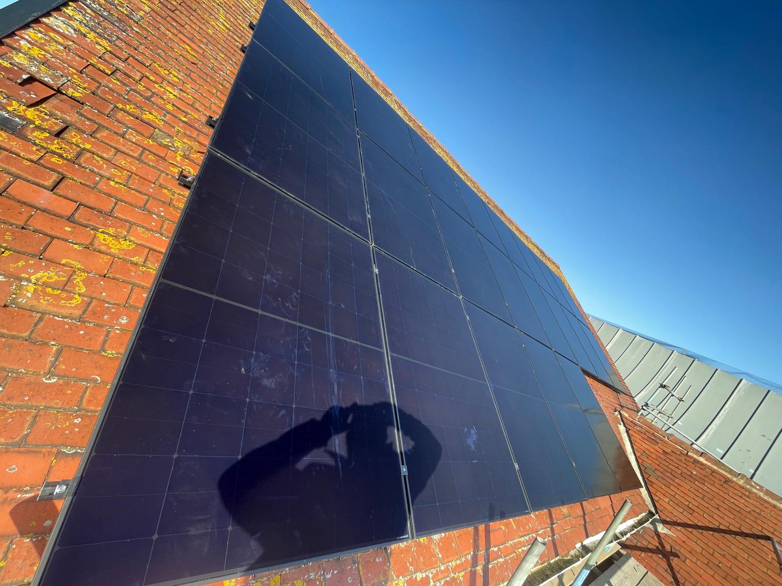 Commercial solar installer Bispham - pitched roof solar panels closeup view