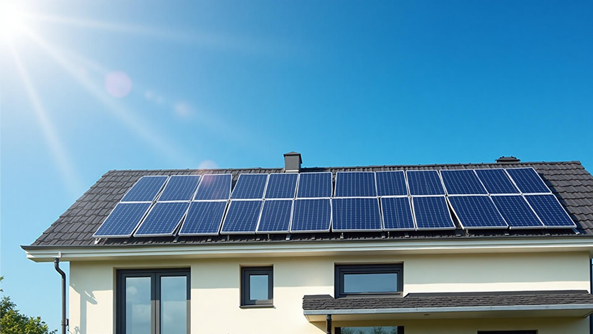 Install solar panels - Professional MCS certified solar panel installation on UK residential rooftop showing high-efficiency photovoltaic panels