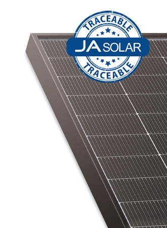 JA Solar traceable certification badge showing quality assurance and manufacturing standards