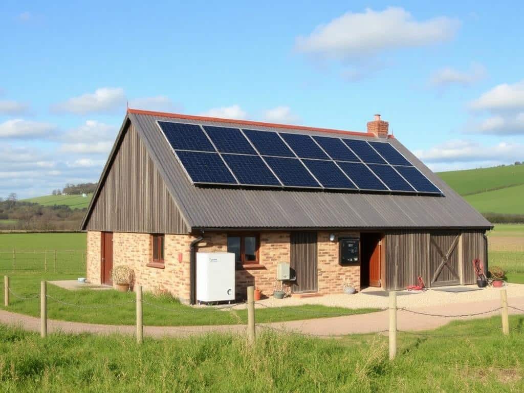 Solar + Battery Storage - Rural Farm Achieves Energy Independence - 12kW + 15kWh Battery solar panel installation in Rural Lancashire showing battery storage solar PV system by MCS certified installers